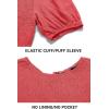 imageZESICA Womens Casual Summer Crew Neck Short Puff Sleeve Smocked High Waist Ruffle Tiered A Line Midi DressWatermelon