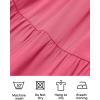 imageZESICA Womens 2025 Summer Casual Flutter Short Sleeve Crew Neck Smocked Elastic Waist Tiered Midi DressHot Pink