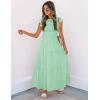 imageZESICA Womens 2025 Summer Casual Flutter Short Sleeve Crew Neck Smocked Elastic Waist Tiered Midi DressMint