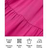 imageZESICA Womens 2025 Summer Casual Flutter Short Sleeve Crew Neck Smocked Elastic Waist Tiered Midi DressRose