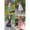imageZESICA Womens 2025 Summer Casual Flutter Short Sleeve Crew Neck Smocked Elastic Waist Tiered Midi DressSage