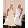 imageZESICA Womens 2025 Summer Sleeveless Halter Neck Ruffle Tiered Layed Chiffon Flowy Swing Long Midi DressApricot