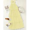 imageZESICA Womens 2025 Summer Sleeveless Halter Neck Ruffle Tiered Layed Chiffon Flowy Swing Long Midi DressLightyellow