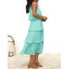 imageZESICA Womens 2025 Summer Sleeveless Halter Neck Ruffle Tiered Layed Chiffon Flowy Swing Long Midi DressMint