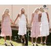 imageZESICA Womens 2025 Summer Sleeveless Halter Neck Ruffle Tiered Layed Chiffon Flowy Swing Long Midi DressWhite