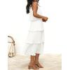 imageZESICA Womens 2025 Summer Sleeveless Halter Neck Ruffle Tiered Layed Chiffon Flowy Swing Long Midi DressWhite