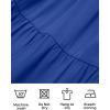 imageZESICA Womens Boho Summer One Shoulder Short Sleeve Smocked Side Split Ruffle Swing Midi DressBlue