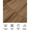 imageZESICA Womens Boho Summer One Shoulder Short Sleeve Smocked Side Split Ruffle Swing Midi DressBrown