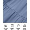 imageZESICA Womens Boho Summer One Shoulder Short Sleeve Smocked Side Split Ruffle Swing Midi DressDusty Blue