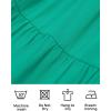 imageZESICA Womens Boho Summer One Shoulder Short Sleeve Smocked Side Split Ruffle Swing Midi DressGreen