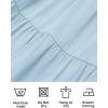 imageZESICA Womens Boho Summer One Shoulder Short Sleeve Smocked Side Split Ruffle Swing Midi DressLight Blue