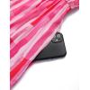 imageZESICA Womens Boho Summer One Shoulder Short Sleeve Smocked Side Split Ruffle Swing Midi DressMagenta