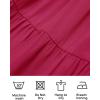 imageZESICA Womens Boho Summer One Shoulder Short Sleeve Smocked Side Split Ruffle Swing Midi DressPlum