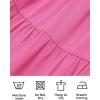 imageZESICA Womens Boho Summer One Shoulder Short Sleeve Smocked Side Split Ruffle Swing Midi DressRose Pink