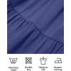 imageZESICA Womens Boho Summer One Shoulder Short Sleeve Smocked Side Split Ruffle Swing Midi DressRoyal Blue