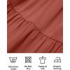 imageZESICA Womens Boho Summer One Shoulder Short Sleeve Smocked Side Split Ruffle Swing Midi DressRust