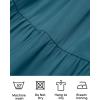 imageZESICA Womens Boho Summer One Shoulder Short Sleeve Smocked Side Split Ruffle Swing Midi DressTeal