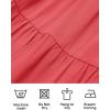 imageZESICA Womens Boho Summer One Shoulder Short Sleeve Smocked Side Split Ruffle Swing Midi DressWatermelon