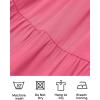 imageZESICA Womens Casual Crew Neck Flutter Sleeve Smocked High Waist Hollow Out Lace Trim Tiered A Line Midi DressHotpink