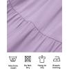imageZESICA Womens Casual Crew Neck Flutter Sleeve Smocked High Waist Hollow Out Lace Trim Tiered A Line Midi DressLightpurple