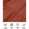 imageZESICA Womens Casual Crew Neck Flutter Sleeve Smocked High Waist Hollow Out Lace Trim Tiered A Line Midi DressRust