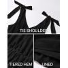 imageZESICA Womens Summer Casual V Neck Sleeveless Mini Dress Tie Shoulder Tiered Ruffle Swing A Line Short SundressesBlack