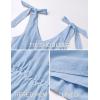 imageZESICA Womens Summer Casual V Neck Sleeveless Mini Dress Tie Shoulder Tiered Ruffle Swing A Line Short SundressesBlue