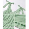 imageZESICA Womens Summer Casual V Neck Sleeveless Mini Dress Tie Shoulder Tiered Ruffle Swing A Line Short SundressesGreen