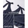 imageZESICA Womens Summer Casual V Neck Sleeveless Mini Dress Tie Shoulder Tiered Ruffle Swing A Line Short SundressesNavy