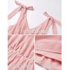 imageZESICA Womens Summer Casual V Neck Sleeveless Mini Dress Tie Shoulder Tiered Ruffle Swing A Line Short SundressesPink