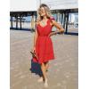 imageZESICA Womens Summer Casual V Neck Sleeveless Mini Dress Tie Shoulder Tiered Ruffle Swing A Line Short SundressesTomato