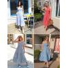 imageZESICA Womens 2025 Bohemian Summer Floral Print One Shoulder Sleeveless Smocked Ruffle Tiered Beach Long Midi DressBrightpink