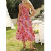 imageZESICA Womens 2025 Bohemian Summer Floral Print One Shoulder Sleeveless Smocked Ruffle Tiered Beach Long Midi DressBrightpink