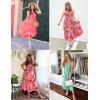 imageZESICA Womens 2025 Bohemian Summer Floral Print One Shoulder Sleeveless Smocked Ruffle Tiered Beach Long Midi DressChartreuse
