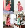 imageZESICA Womens 2025 Bohemian Summer Floral Print One Shoulder Sleeveless Smocked Ruffle Tiered Beach Long Midi DressWhitepink