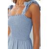 imageZESICA Womens 2025 Summer Boho Spaghetti Strap Square Neck Solid Color Ruffle A Line Beach Long Maxi DressBlue