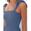 imageZESICA Womens 2025 Summer Boho Spaghetti Strap Square Neck Solid Color Ruffle A Line Beach Long Maxi DressDustyblue