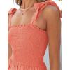 imageZESICA Womens 2025 Summer Boho Spaghetti Strap Square Neck Solid Color Ruffle A Line Beach Long Maxi DressGrapefruit