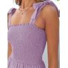 imageZESICA Womens 2025 Summer Boho Spaghetti Strap Square Neck Solid Color Ruffle A Line Beach Long Maxi DressLavender