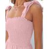 imageZESICA Womens 2025 Summer Boho Spaghetti Strap Square Neck Solid Color Ruffle A Line Beach Long Maxi DressPink