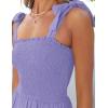 imageZESICA Womens 2025 Summer Boho Spaghetti Strap Square Neck Solid Color Ruffle A Line Beach Long Maxi DressPurple