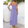 imageZESICA Womens 2025 Summer Boho Spaghetti Strap Square Neck Solid Color Ruffle A Line Beach Long Maxi DressPurple