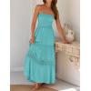 imageZESICA Womens 2025 Summer Bohemian Strapless Off Shoulder Lace Trim Backless Flowy A Line Beach Long Maxi DressAqua