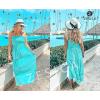 imageZESICA Womens 2025 Summer Bohemian Strapless Off Shoulder Lace Trim Backless Flowy A Line Beach Long Maxi DressAqua