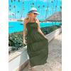imageZESICA Womens 2025 Summer Bohemian Strapless Off Shoulder Lace Trim Backless Flowy A Line Beach Long Maxi DressArmygreen