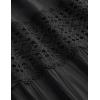 imageZESICA Womens 2025 Summer Bohemian Strapless Off Shoulder Lace Trim Backless Flowy A Line Beach Long Maxi DressBlack