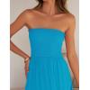 imageZESICA Womens 2025 Summer Bohemian Strapless Off Shoulder Lace Trim Backless Flowy A Line Beach Long Maxi DressCobalt