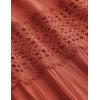 imageZESICA Womens 2025 Summer Bohemian Strapless Off Shoulder Lace Trim Backless Flowy A Line Beach Long Maxi DressDarkorange