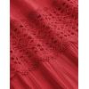 imageZESICA Womens 2025 Summer Bohemian Strapless Off Shoulder Lace Trim Backless Flowy A Line Beach Long Maxi DressFirered