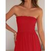 imageZESICA Womens 2025 Summer Bohemian Strapless Off Shoulder Lace Trim Backless Flowy A Line Beach Long Maxi DressFirered